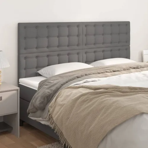 Uzglavlje sivo 180x5x118/128 cm umjetna koža - Siva 180 cm 1 Visoko Cijena