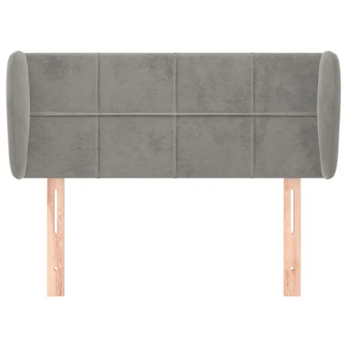 Uzglavlje s ušima svjetlosivo 83x23x78/88 cm baršunasto - Svjetlosiva 83 x 23 x 78/88 cm 1 Svjetlosiva Cijena