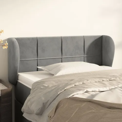 Uzglavlje s ušima svjetlosivo 83x23x78/88 cm baršunasto - Svjetlosiva 83 x 23 x 78/88 cm 1 Svjetlosiva Cijena
