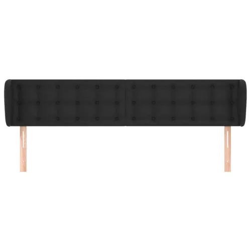 Uzglavlje s ušima crno 183x23x78/88 cm od umjetne kože - Crna 183 x 23 x 78/88 cm 1 Crna Cijena
