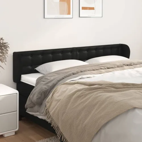 Uzglavlje s ušima crno 183x23x78/88 cm od umjetne kože - Crna 183 x 23 x 78/88 cm 1 Crna Cijena