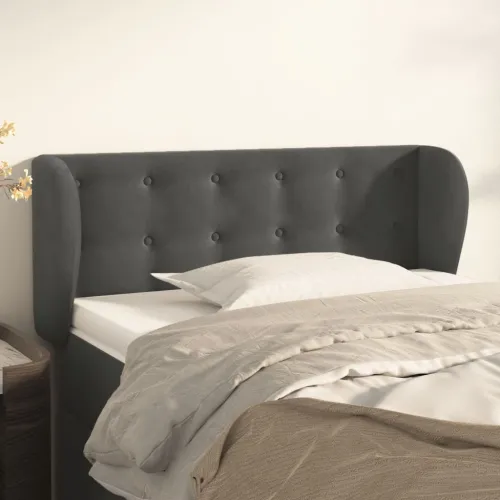 Uzglavlje s ušima tamnosivo 83x23x78/88 cm baršunasto - Tamno siva 83 x 23 x 78/88 cm 1 Tamno siva Cijena