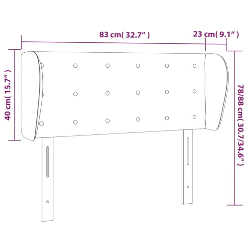 Uzglavlje s ušima tamnosivo 83x23x78/88 cm baršunasto - Tamno siva 83 x 23 x 78/88 cm 1 Tamno siva Cijena