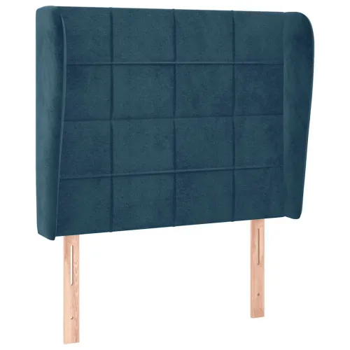 Uzglavlje s ušima tamnoplavo 93x23x118/128 cm baršunasto - Tamno plava 93 x 23 x 118/128 cm 1 Tamno plava Cijena