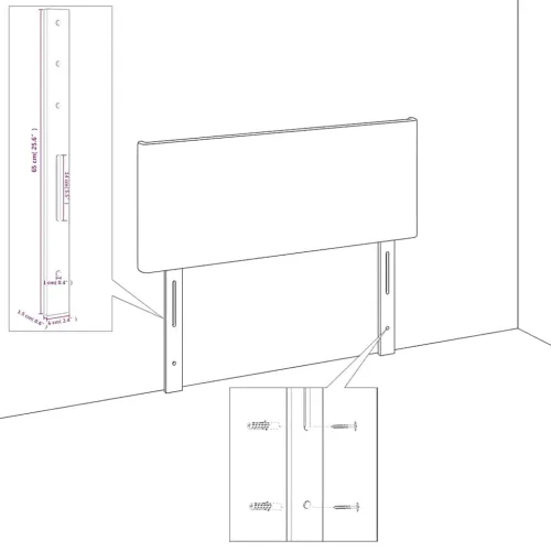 Uzglavlje s ušima tamnoplavo 93x23x118/128 cm baršunasto - Tamno plava 93 x 23 x 118/128 cm 1 Tamno plava Cijena