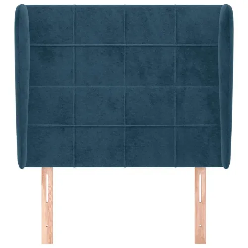 Uzglavlje s ušima tamnoplavo 93x23x118/128 cm baršunasto - Tamno plava 93 x 23 x 118/128 cm 1 Tamno plava Cijena