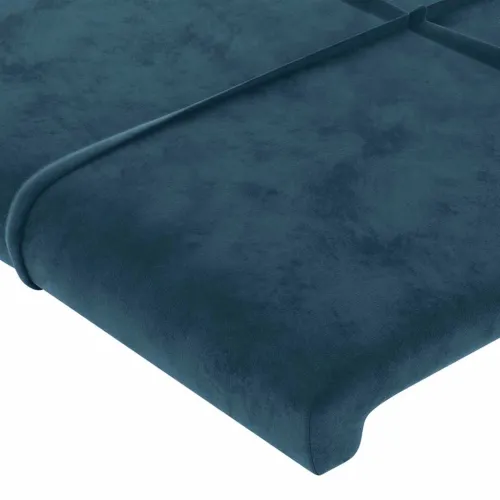 Uzglavlje s ušima tamnoplavo 93x23x118/128 cm baršunasto - Tamno plava 93 x 23 x 118/128 cm 1 Tamno plava Cijena