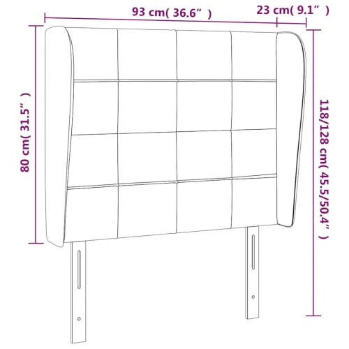Uzglavlje s ušima tamnoplavo 93x23x118/128 cm baršunasto - Tamno plava 93 x 23 x 118/128 cm 1 Tamno plava Cijena