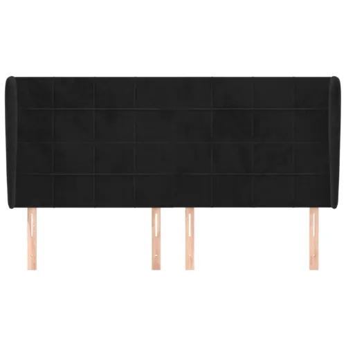 Uzglavlje s ušima crno 183x23x118/128 cm baršunasto - Crna 183 x 23 x 118/128 cm Cijena