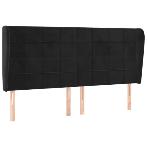 Uzglavlje s ušima crno 183x23x118/128 cm baršunasto - Crna 183 x 23 x 118/128 cm Cijena