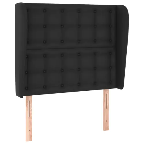 Uzglavlje s ušima crno 83 x 23 x 118/128 cm od umjetne kože - Crna 83 x 23 x 118/128 cm 1 Crna Cijena
