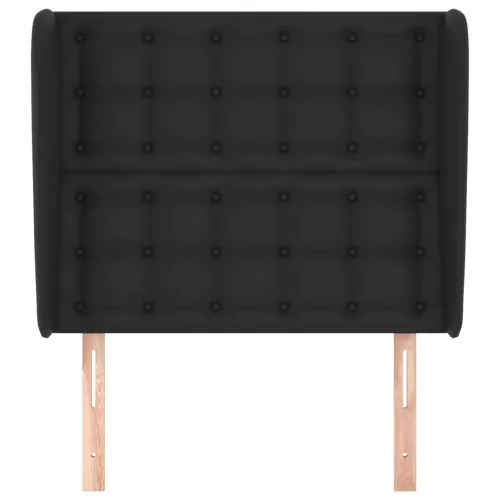 Uzglavlje s ušima crno 83 x 23 x 118/128 cm od umjetne kože - Crna 83 x 23 x 118/128 cm 1 Crna Cijena