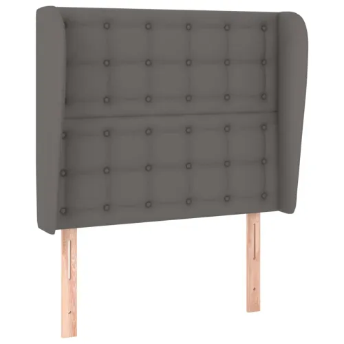 Uzglavlje s ušima sivo 83 x 23 x 118/128 cm od umjetne kože - Siva 83 x 23 x 118/128 cm 1 Siva Cijena