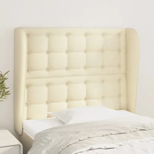 Uzglavlje s ušima krem 103x23x118/128 cm od umjetne kože - Krema 103 x 23 x 118/128 cm 1 Krema Cijena