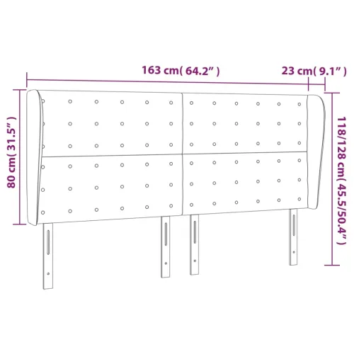 Uzglavlje s ušima crno 163x23x118/128 cm od umjetne kože - Crna 163 x 23 x 118/128 cm 1 Crna Cijena
