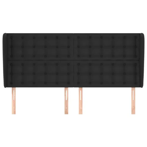 Uzglavlje s ušima crno 183x23x118/128 cm od umjetne kože - Crna 183 x 23 x 118/128 cm 1 Crna Cijena