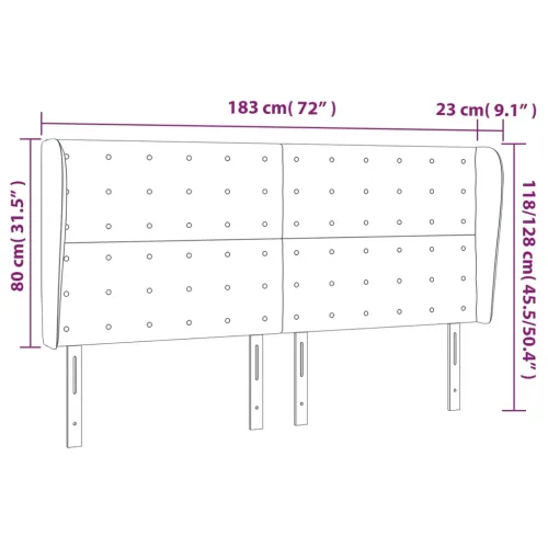 Uzglavlje s ušima sivo 183x23x118/128 cm od umjetne kože - Siva 183 x 23 x 118/128 cm 1 Siva Cijena