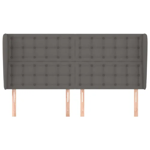 Uzglavlje s ušima sivo 183x23x118/128 cm od umjetne kože - Siva 183 x 23 x 118/128 cm 1 Siva Cijena