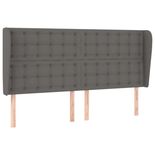 Uzglavlje s ušima sivo 183x23x118/128 cm od umjetne kože - Siva 183 x 23 x 118/128 cm 1 Siva Cijena