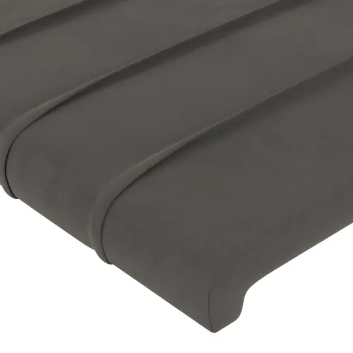 Uzglavlje s ušima tamnosivo 203x23x118/128 cm baršunasto - Tamno siva 203 x 23 x 118/128 cm 1 Tamno siva Cijena
