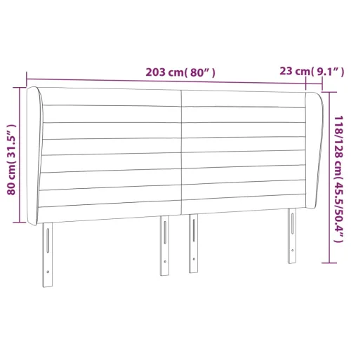 Uzglavlje s ušima tamnosivo 203x23x118/128 cm baršunasto - Tamno siva 203 x 23 x 118/128 cm 1 Tamno siva Cijena