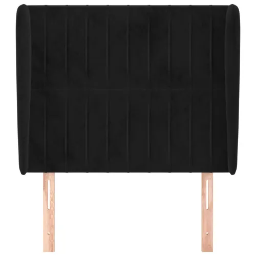Uzglavlje s ušima crno 93x23x118/128 cm baršunasto - Crna 93 x 23 x 118/128 cm 1 Crna Cijena