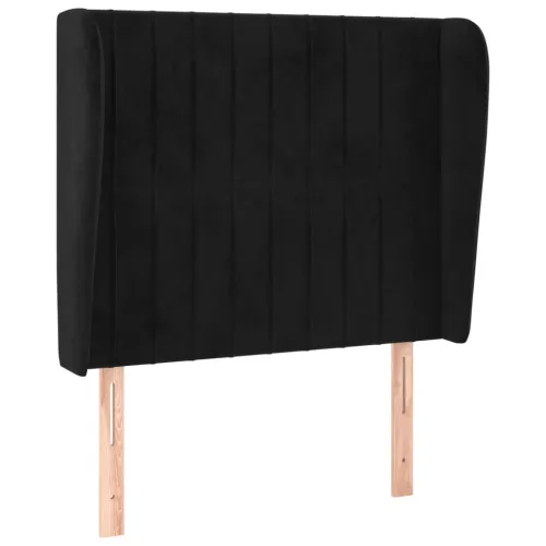 Uzglavlje s ušima crno 93x23x118/128 cm baršunasto - Crna 93 x 23 x 118/128 cm 1 Crna Cijena