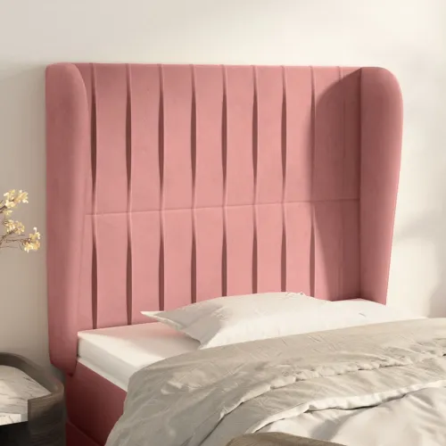 Uzglavlje s ušima ružičasto 93x23x118/128 cm baršunasto - Ružičasta 93 x 23 x 118/128 cm 1 Ružičasta Cijena
