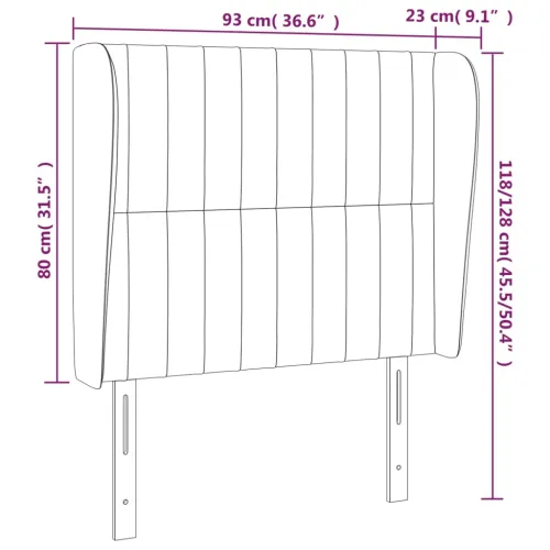Uzglavlje s ušima ružičasto 93x23x118/128 cm baršunasto - Ružičasta 93 x 23 x 118/128 cm 1 Ružičasta Cijena