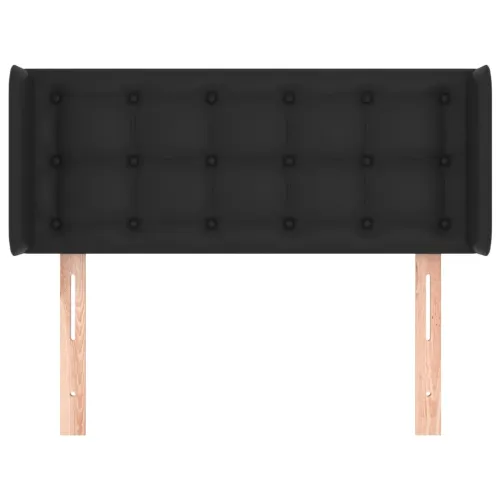 Uzglavlje s ušima crno 93x16x78/88 cm od umjetne kože - Crna 93 x 16 x 78/88 cm 1 Crna Cijena