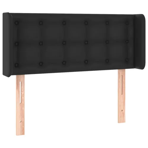Uzglavlje s ušima crno 93x16x78/88 cm od umjetne kože - Crna 93 x 16 x 78/88 cm 1 Crna Cijena