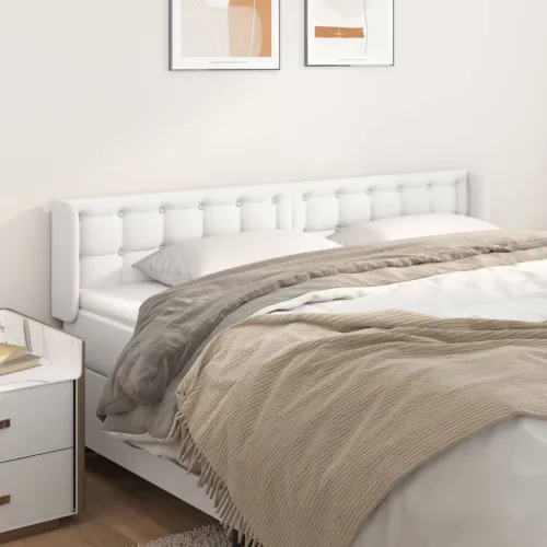 Uzglavlje s ušima bijelo 163x16x78/88 cm od umjetne kože - Bijela 163 x 16 x 78/88 cm 1 Bijela Cijena