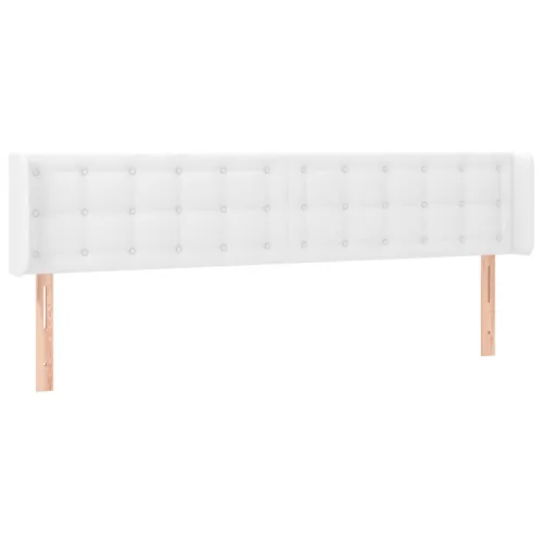 Uzglavlje s ušima bijelo 163x16x78/88 cm od umjetne kože - Bijela 163 x 16 x 78/88 cm 1 Bijela Cijena