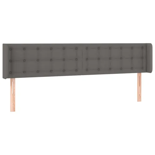 Uzglavlje s ušima sivo 163x16x78/88 cm od umjetne kože - Siva 163 x 16 x 78/88 cm 1 Siva Cijena