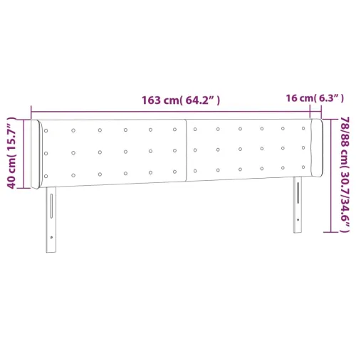 Uzglavlje s ušima sivo 163x16x78/88 cm od umjetne kože - Siva 163 x 16 x 78/88 cm 1 Siva Cijena