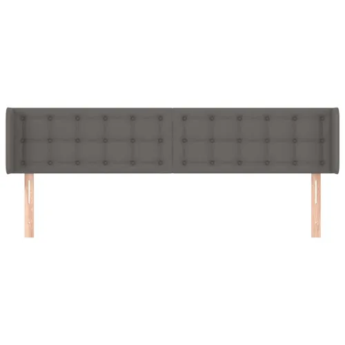 Uzglavlje s ušima sivo 163x16x78/88 cm od umjetne kože - Siva 163 x 16 x 78/88 cm 1 Siva Cijena