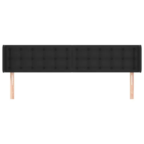 Uzglavlje s ušima crno 183x16x78/88 cm umjetna koža - Crna 183 x 16 x 78/88 cm Cijena