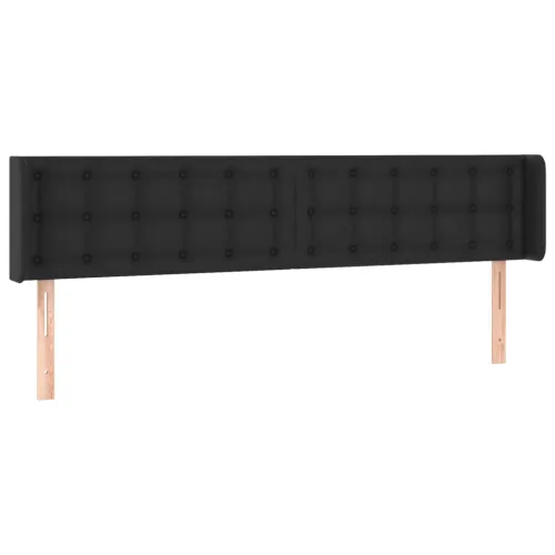Uzglavlje s ušima crno 203x16x78/88 cm od umjetne kože - Crna 203 x 16 x 78/88 cm Cijena