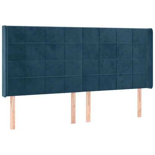 Uzglavlje s ušima tamnoplavo 183x16x118/128 cm baršunasto - Tamno plava 183 x 16 x 118/128 cm 1 Tamno plava Cijena