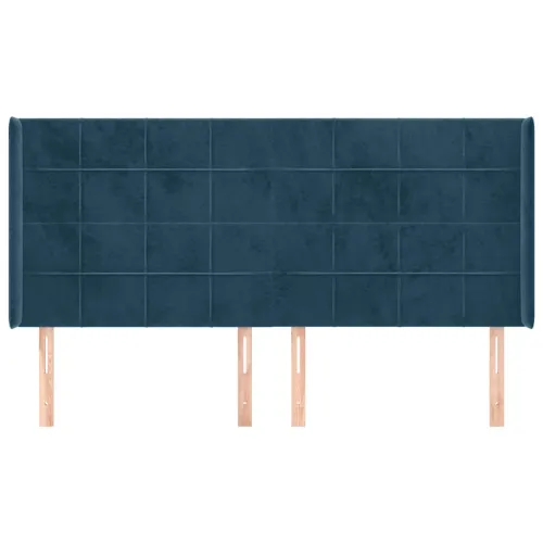 Uzglavlje s ušima tamnoplavo 183x16x118/128 cm baršunasto - Tamno plava 183 x 16 x 118/128 cm 1 Tamno plava Cijena