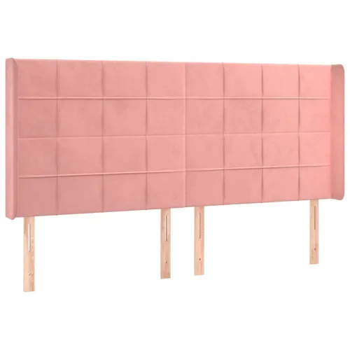Uzglavlje s ušima ružičasto 183x16x118/128 cm baršunasto - Ružičasta 183 x 16 x 118/128 cm 1 Ružičasta Cijena