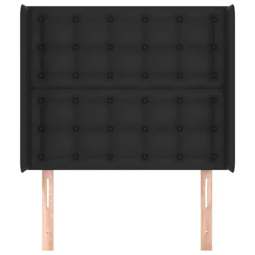 Uzglavlje s ušima crno 83x16x118/128 cm od umjetne kože - Crna 83 x 16 x 118/128 cm 1 Crna Cijena