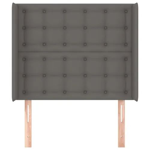 Uzglavlje s ušima sivo 93x16x118/128 cm od umjetne kože - Siva 93 x 16 x 118/128 cm 1 Siva Cijena
