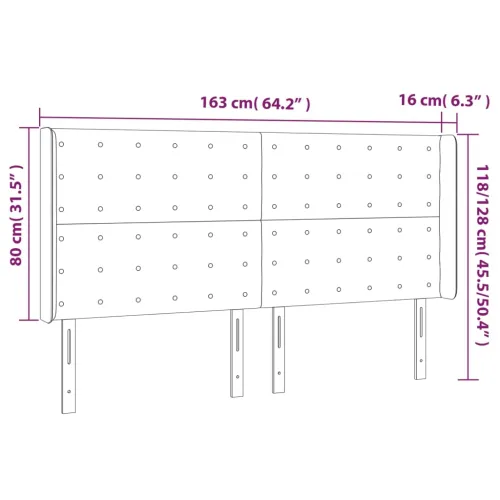 Uzglavlje s ušima krem 163x16x118/128 cm od umjetne kože - Krema 163 x 16 x 118/128 cm Cijena