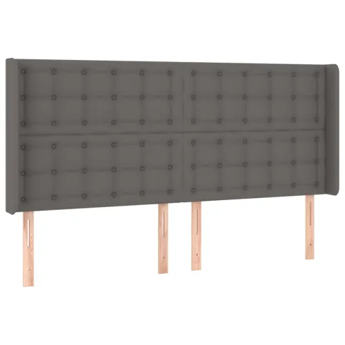 Uzglavlje s ušima sivo 163x16x118/128 cm od umjetne kože - Siva 163 x 16 x 118/128 cm 1 Siva Cijena
