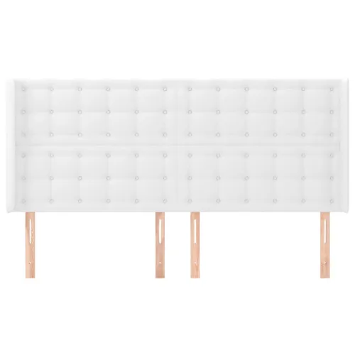Uzglavlje s ušima bijelo 183x16x118/128 cm od umjetne kože - Bijela 183 x 16 x 118/128 cm Cijena