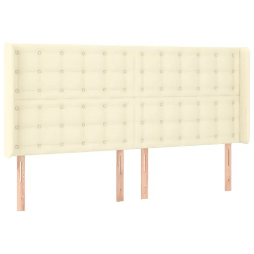 Uzglavlje s ušima krem 203x16x118/128 cm od umjetne kože - Krema 203 x 16 x 118/128 cm 1 Krema Cijena