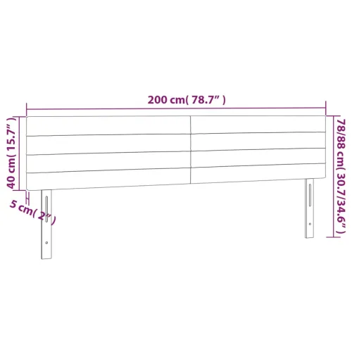 Uzglavlja tamnosiva 200x5x78/88 cm baršunasta - Tamno siva 200 cm 1 Nisko Cijena