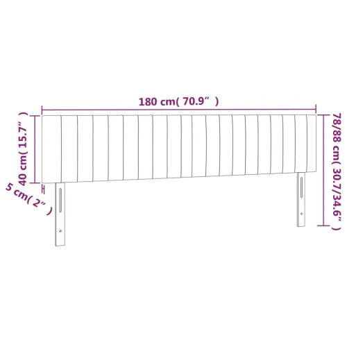 Uzglavlja crna 180x5x78/88 cm baršunasta - Crna 180 cm 1 Nisko Cijena