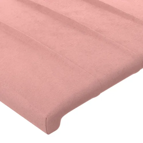 Uzglavlje s ušima ružičasto 93x16x118/128 cm baršunasto - Ružičasta 93 x 16 x 118/128 cm 1 Ružičasta Cijena